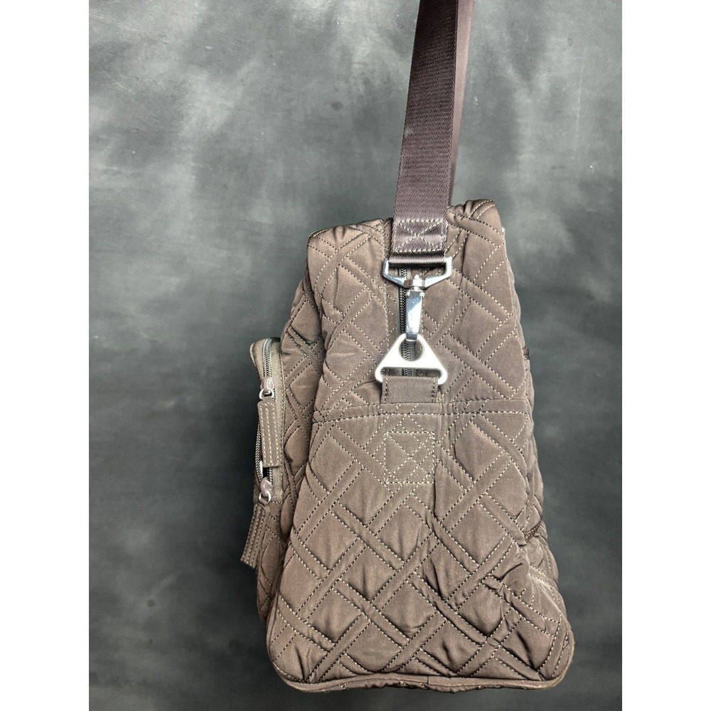 Vera Bradley Duffle Bag Brown Quilted Microfiber Travel Weekender Crossbody - Picture 4 of 8
